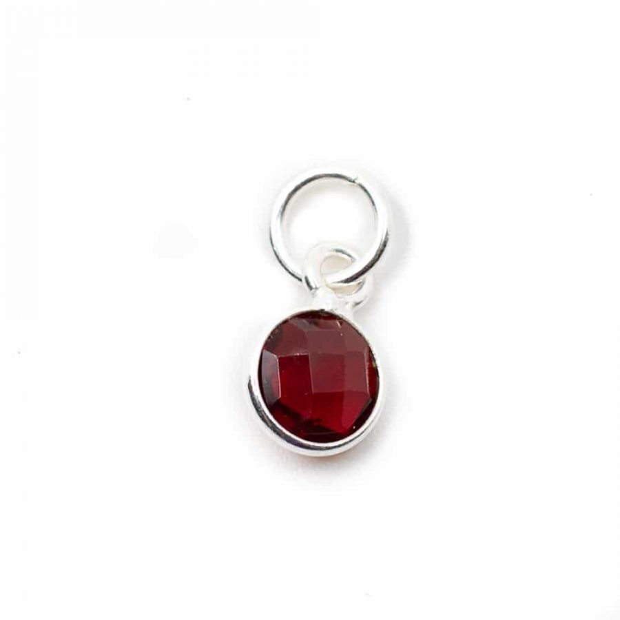 Månadssten Hänge Januari Granat 925 Silver (6 mm)