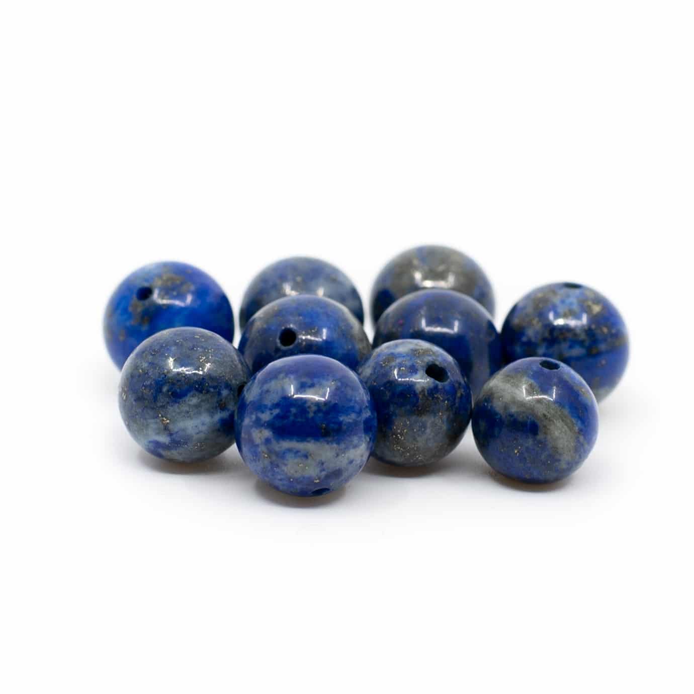 Ädelsten Lösa Pärlor Lapis Lazuli -10 stycken (10 mm)