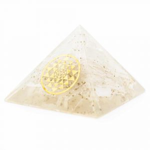 Orgonit Pyramid Selenit - Sri Yantra - (70 mm)