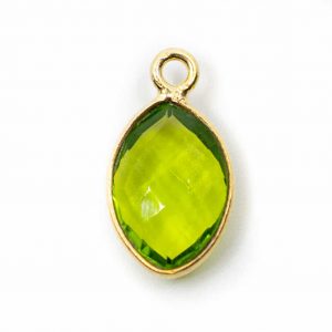 Månadsten Hänge Augusti Peridot 925 Silver och Guldförgylld (12 mm)