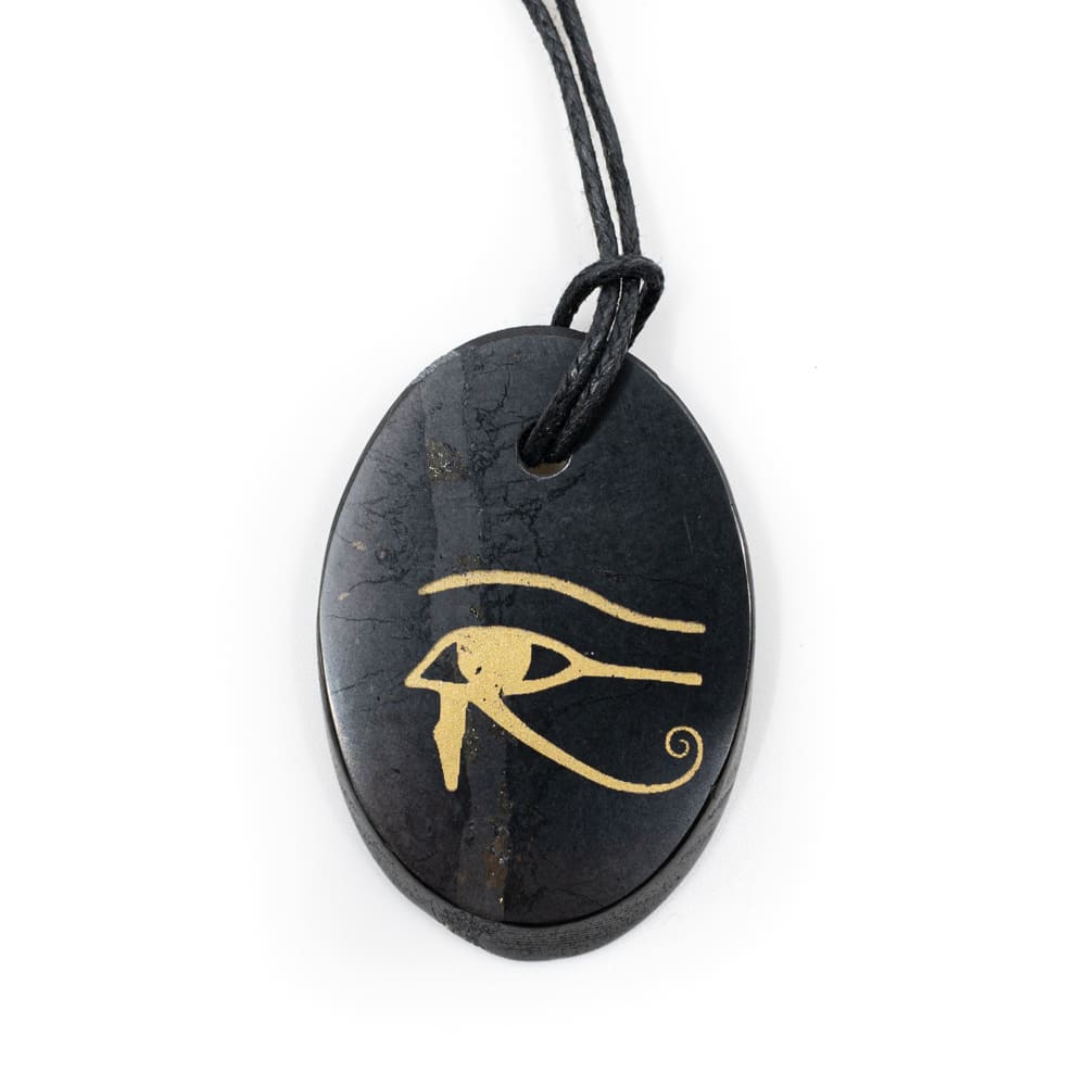 Shungit Amulett Halsband "Horus Öga"