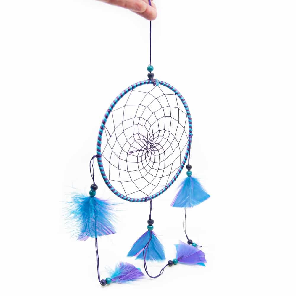 Drömfångare Mandala Rund Lila/Blå (ca 45 cm)