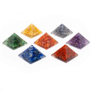 7 Chakra Orgonite Mini Pyramid Set (25 mm)