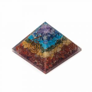 Orgonit Pyramid 7 Chakra - Koppar Spiral - (70 mm)