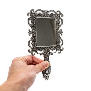 Fyrkantig Traditionell Handspegel (18 cm)