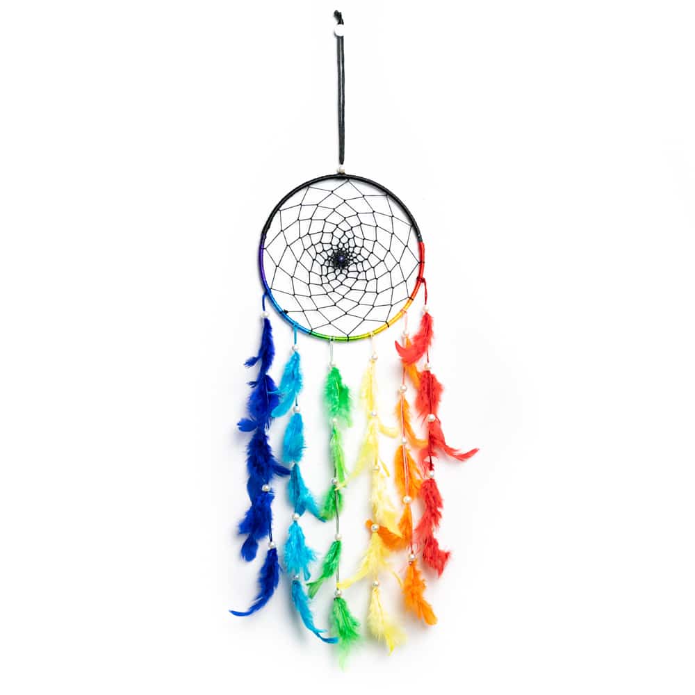 Drömfångare med Färgade Fjädrar (40 cm)