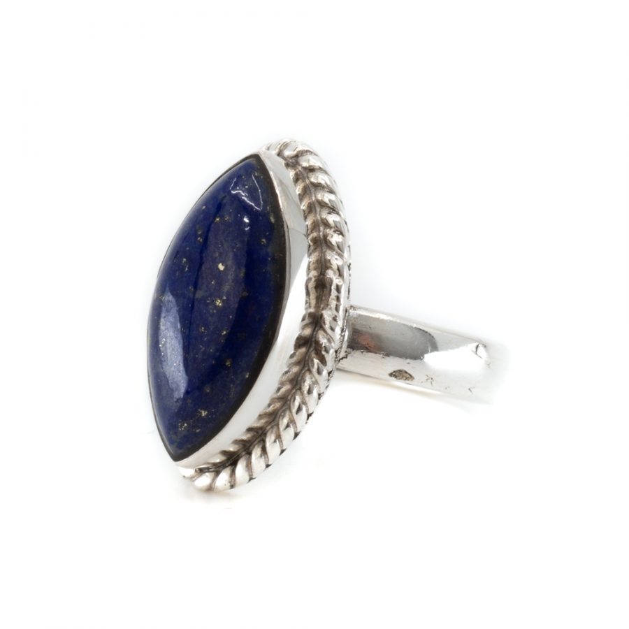 Ädelstensring Lapis Lazuli 925 Silver 