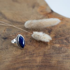 Ädelstensring Lapis Lazuli 925 Silver 