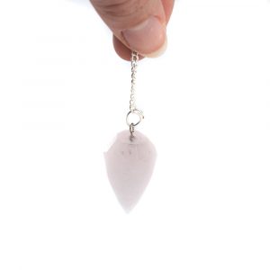 Ädelsten Pendel Rosenkvarts Diamant Slipad