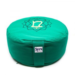 Spiru Meditationskudde Bomull Grön - 4e Chakra Anahata - 36 x 15 cm