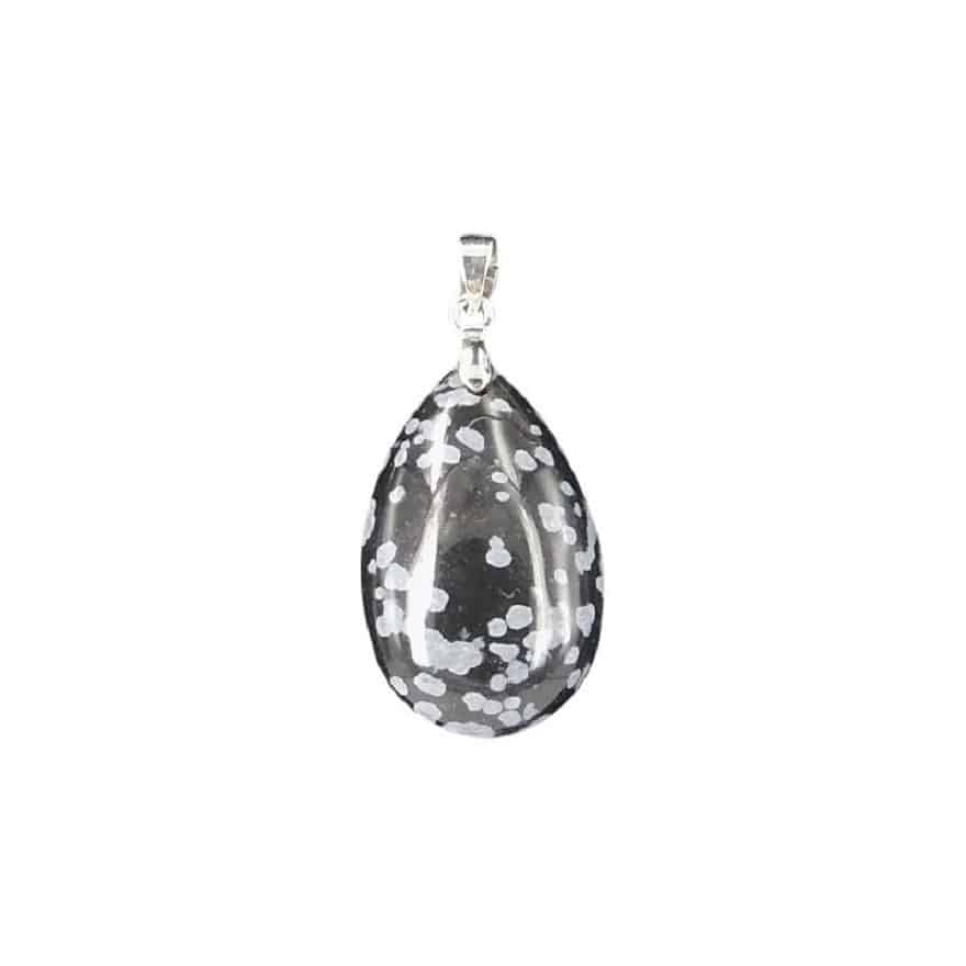 Drop pendant snöflinga obsidian (25 mm)