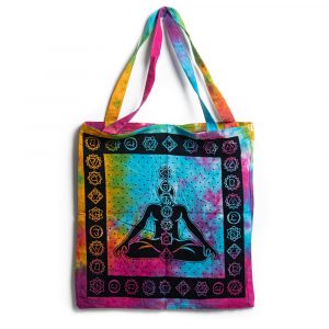 Tygkasse Bomull - 7 Chakra Meditation Färgglad (45 cm)