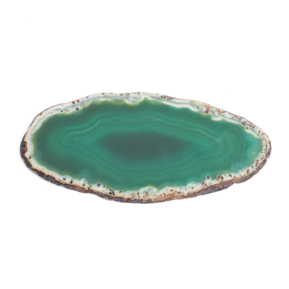 Grön Agat Skiva Medium (6 - 8 cm)