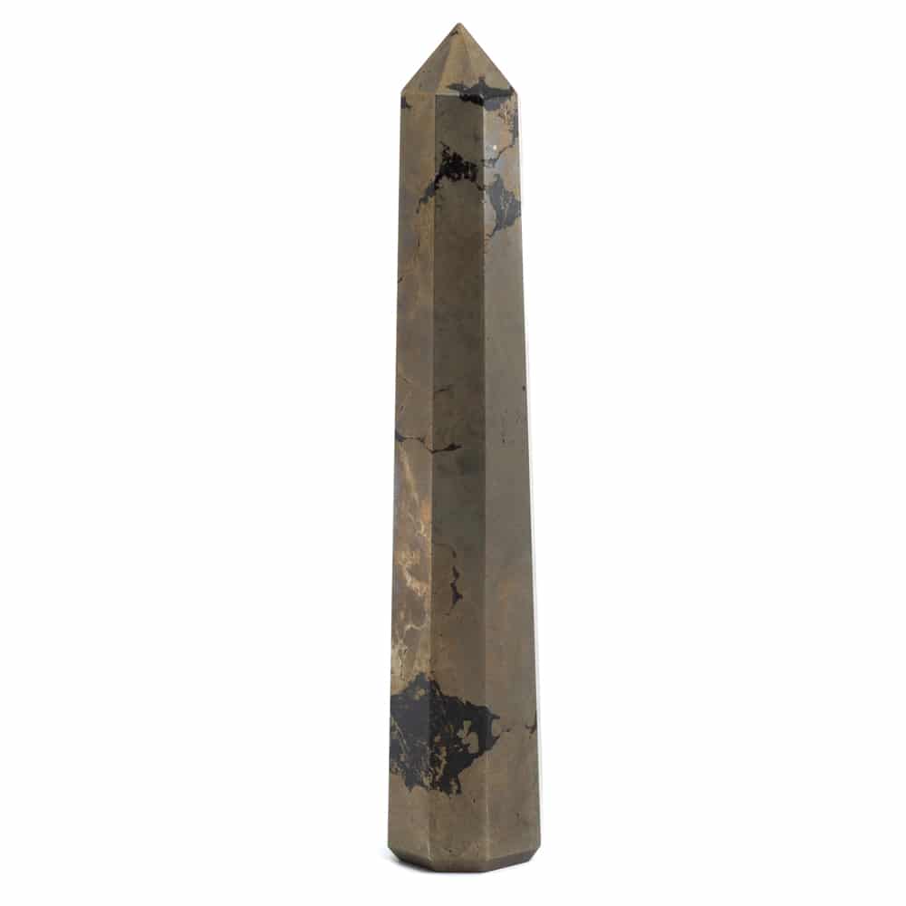 Ädelsten Obelisk Spets Gyllene Pyrit - 100-120 mm