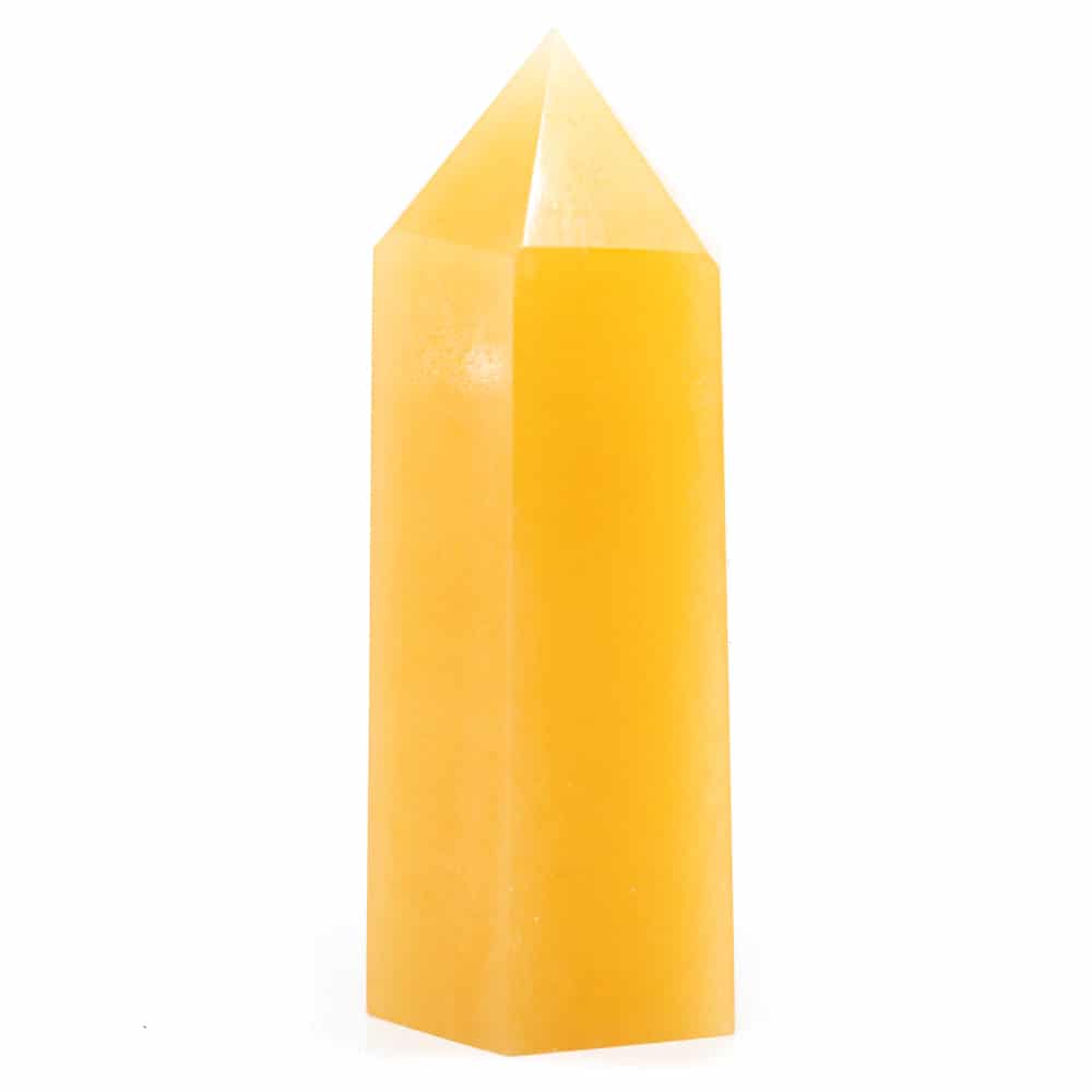 Ädelsten Obelisk Spets Gul Jade 65 - 90 mm