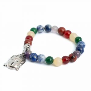 Ädelsten Armband 7 Chakra med Buddha Charm - 8 mm