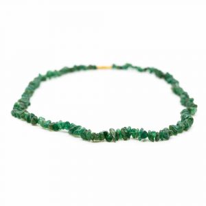 Ädelsten Chips Halsband Grön Jade (45 cm)