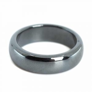 Ädelstensring hematit (6 mm - storlek 17)