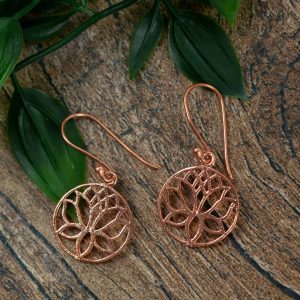 Örhängen Lotus Roseguldfärgad Mässing (20 mm)