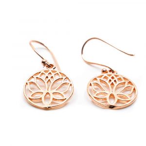Örhängen Lotus Roseguldfärgad Mässing (20 mm)