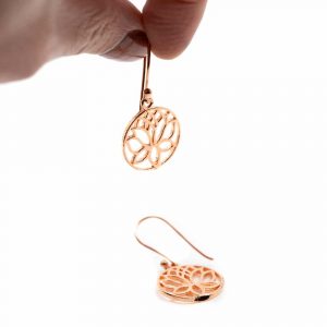 Örhängen Lotus Roseguldfärgad Mässing (20 mm)