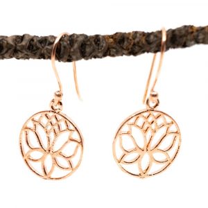 Örhängen Lotus Roseguldfärgad Mässing (20 mm)