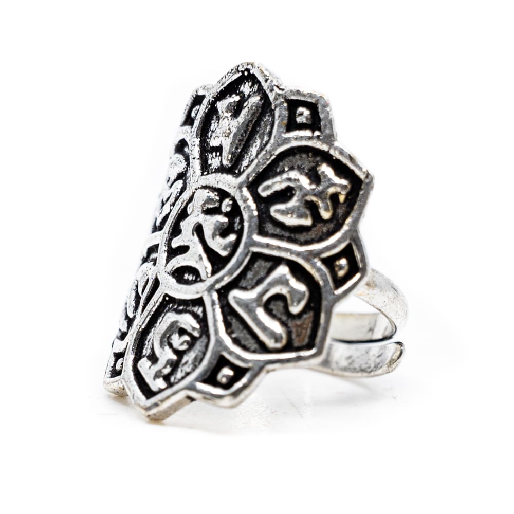 Justerbar Ring Lotus Mässing Silver Färgad (25 mm)
