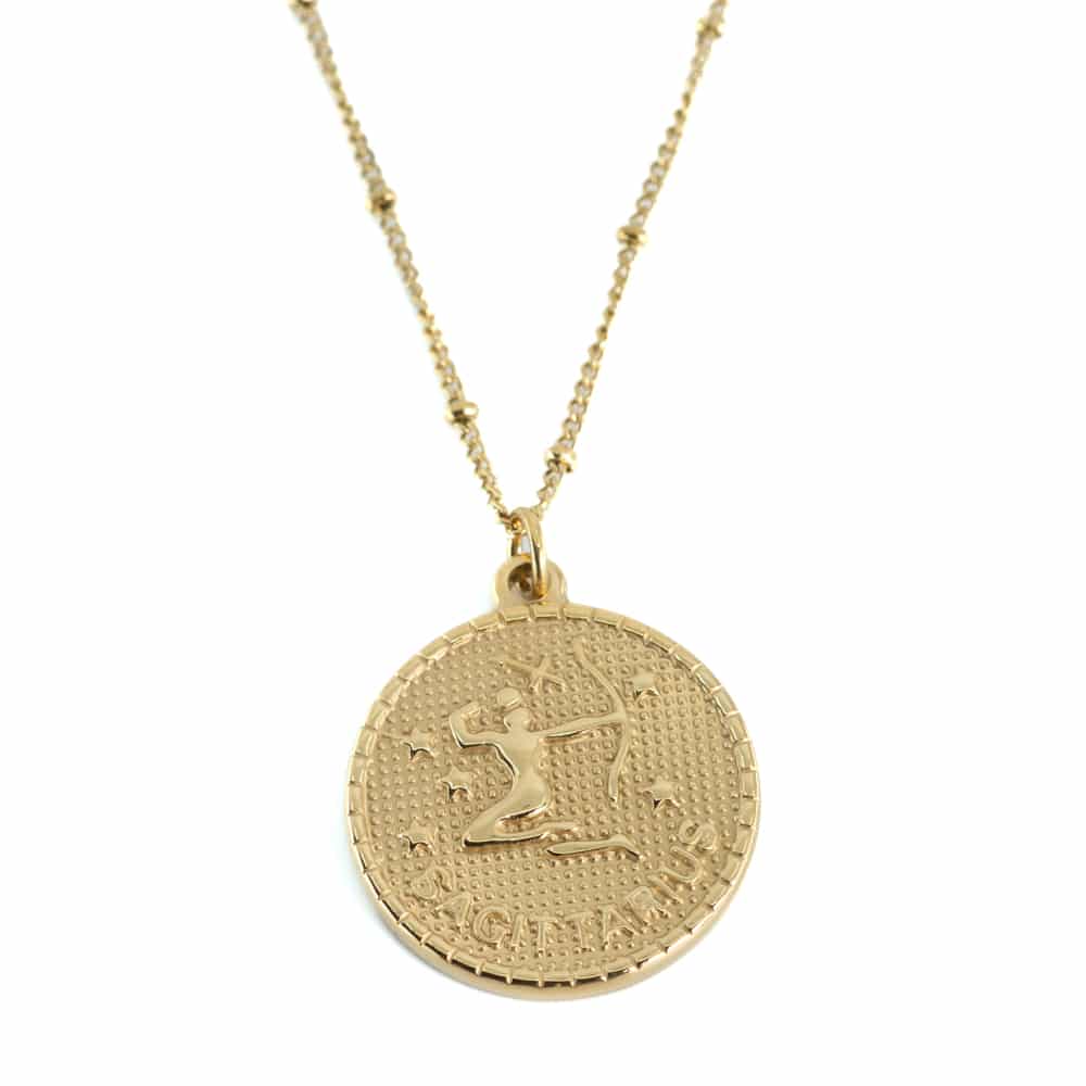 Horoskop Metall Hänge Skytten Guldfärgad (25 mm)