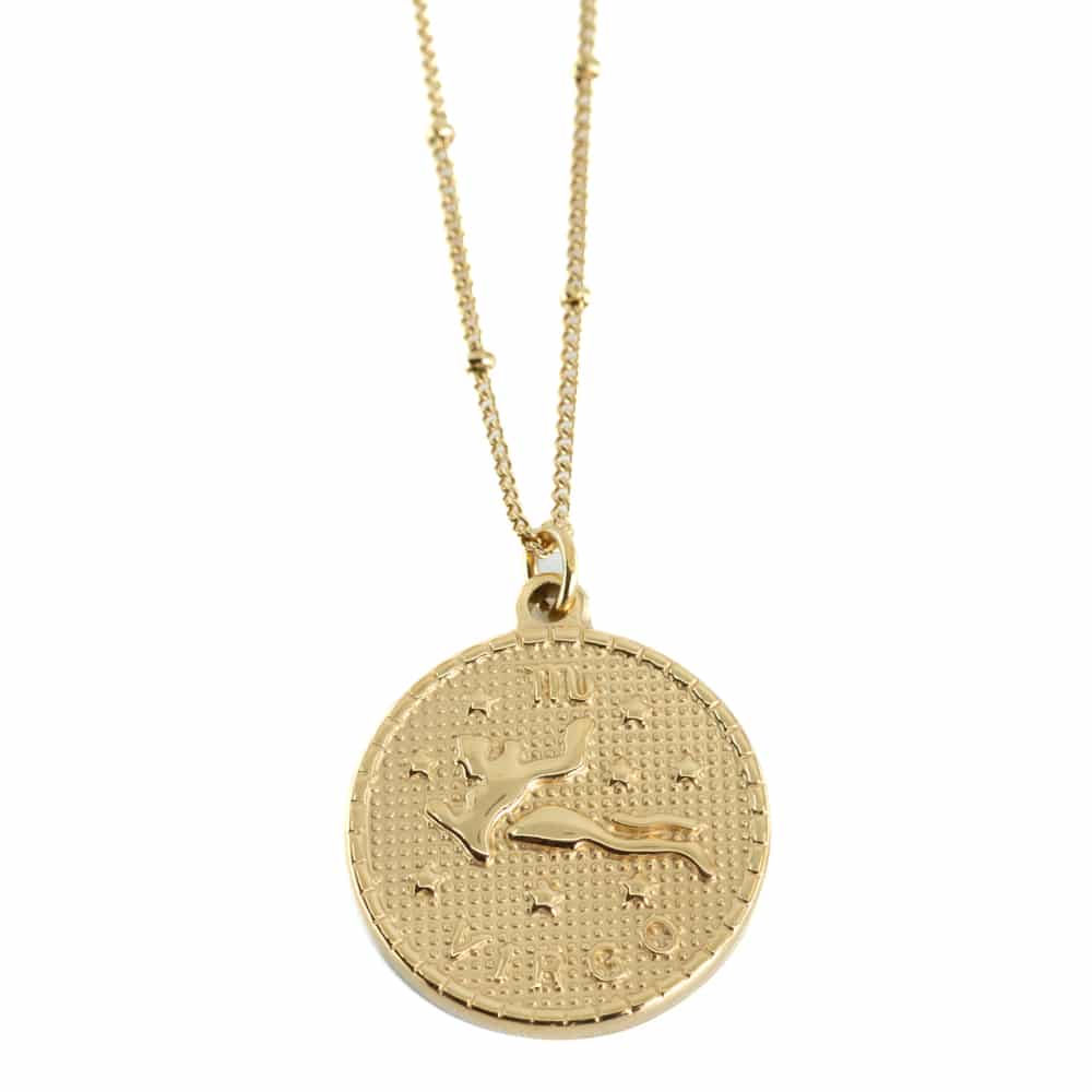 Horoskop Metall Hänge Jungfrun Guldfärgad (25 mm)