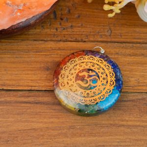 Rund Orgonit Hänge Chakra med OHM Symbol (50 mm)