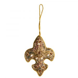 Traditionell Dekorationshänge Fleur de Lis Gul (18 cm)