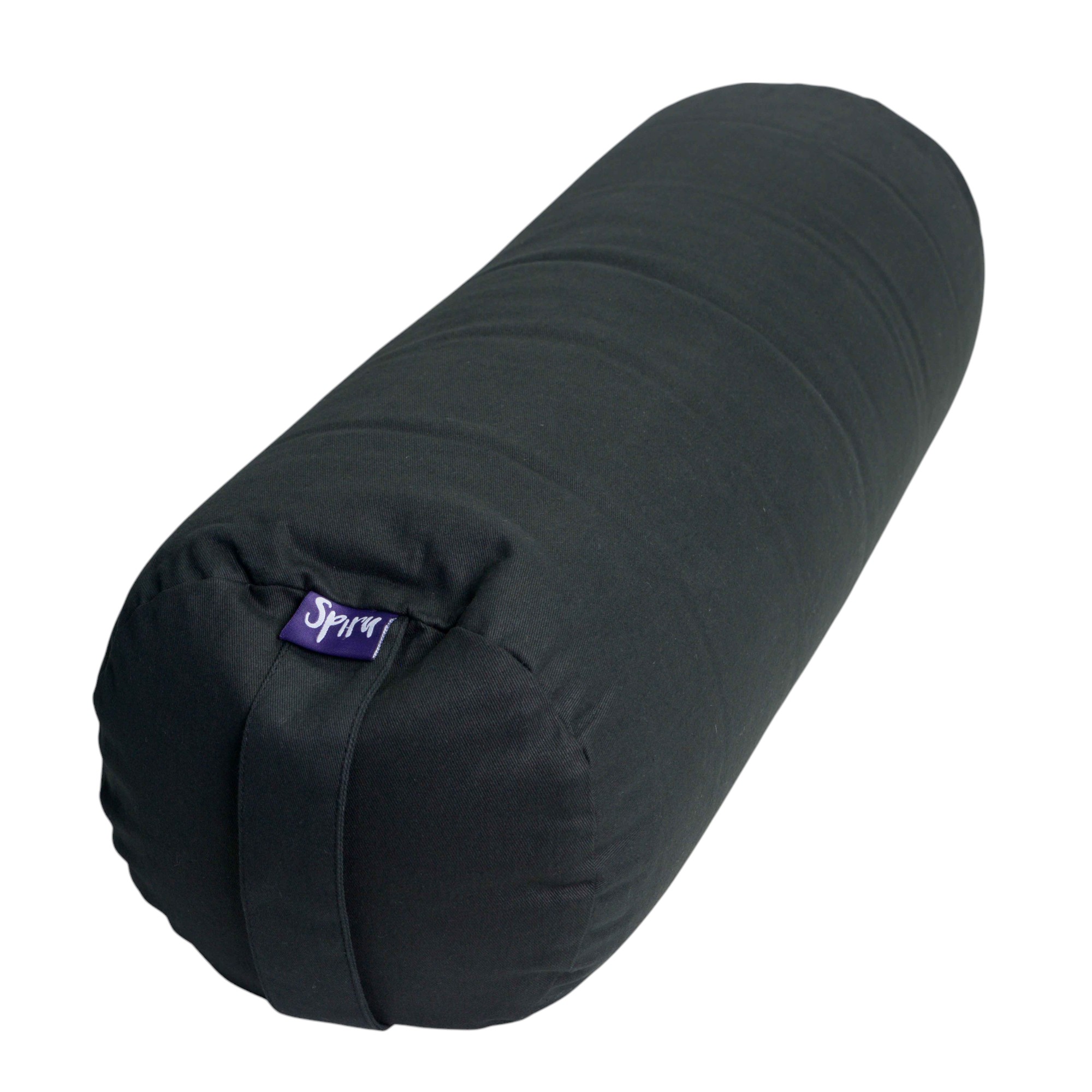 Yoga Bolster Svart Rund Bomull - Enfärgad - 59 x 21,5 cm