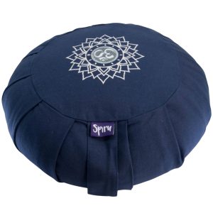 Spiru Meditationskudde Zafu Plisserad Bomull Indigo - OHM - 36 x 14 cm