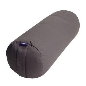 Yoga Bolster Antracit Rund Bomull - Enfärgad - 59 x 21,5 cm