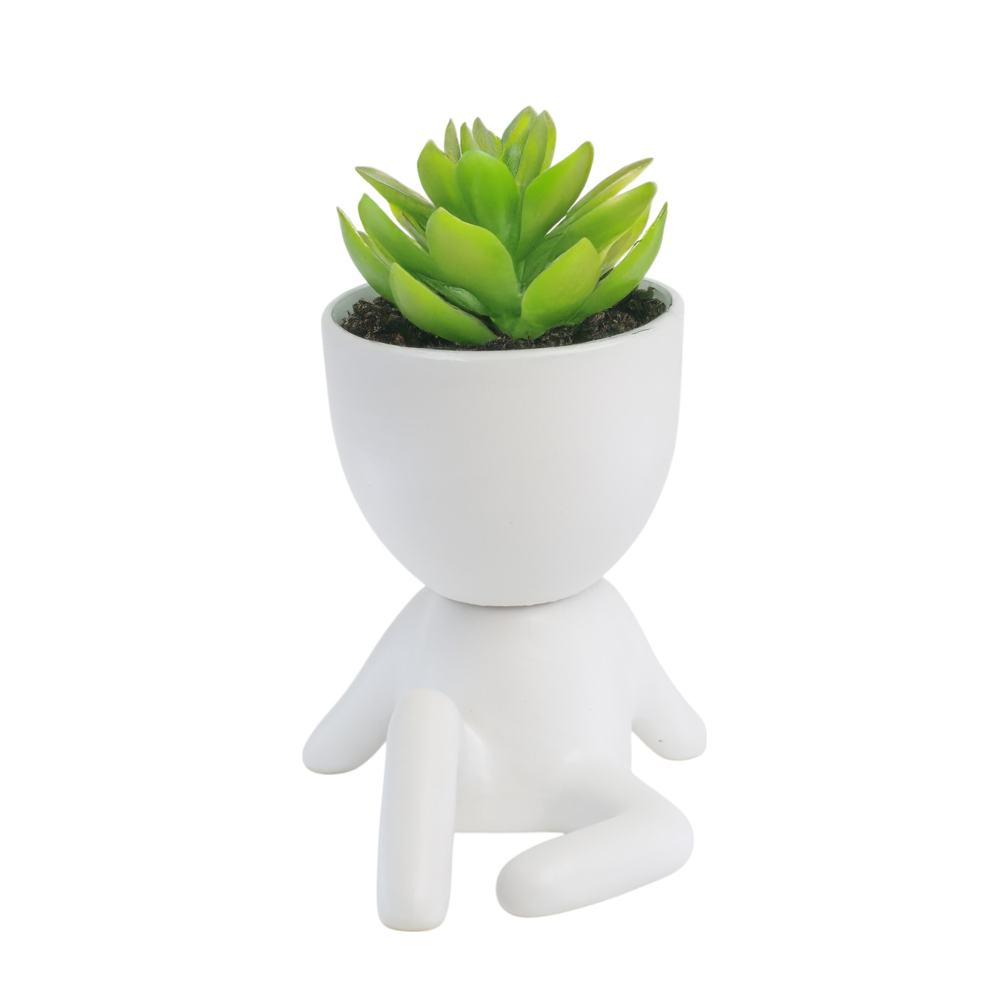 Blomkruka Figur som Chillar Vit